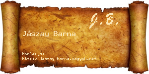 Jászay Barna névjegykártya