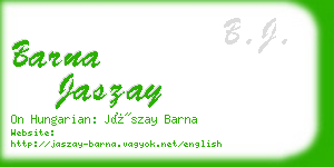 barna jaszay business card